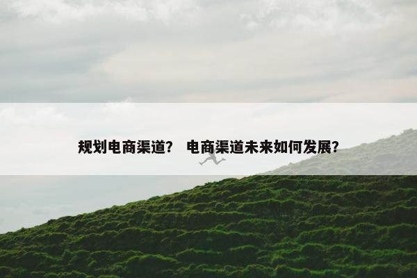 规划电商渠道？ 电商渠道未来如何发展？