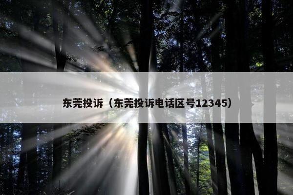 东莞投诉（东莞投诉电话区号12345）