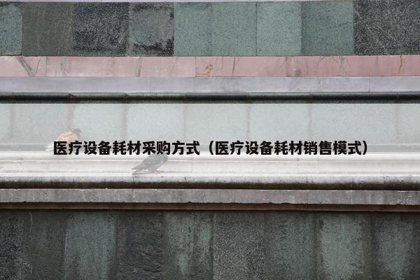 医疗设备耗材采购方式（医疗设备耗材销售模式）