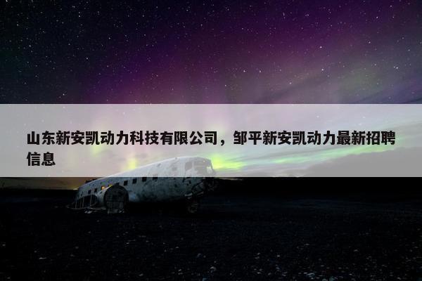 山东新安凯动力科技有限公司，邹平新安凯动力最新招聘信息