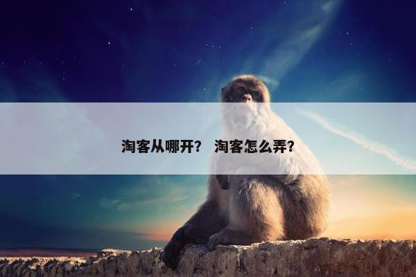 淘客从哪开？ 淘客怎么弄？