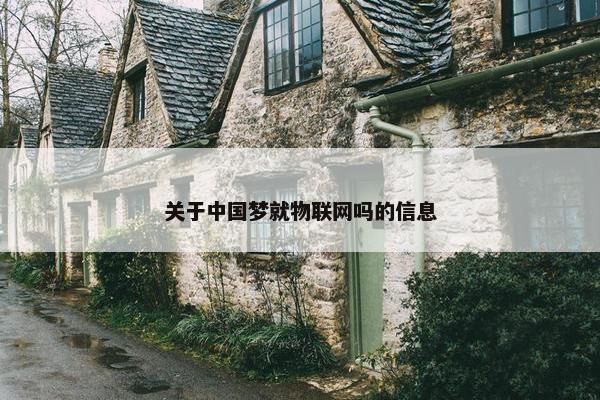 关于中国梦就物联网吗的信息