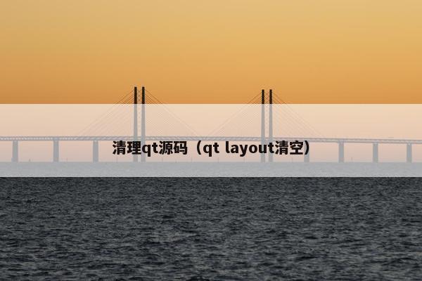 清理qt源码（qt layout清空）