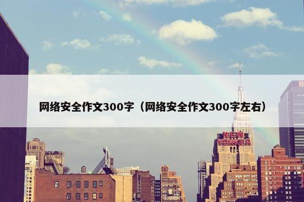 网络安全作文300字（网络安全作文300字左右）