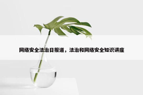 网络安全法治日报道，法治和网络安全知识讲座