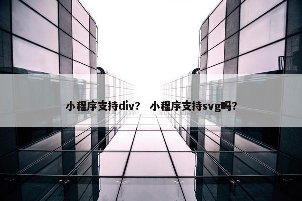 小程序支持div？ 小程序支持svg吗？