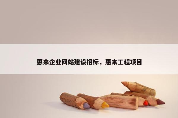 惠来企业网站建设招标，惠来工程项目