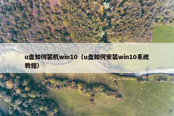 u盘如何装机win10（u盘如何安装win10系统教程）