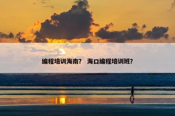 编程培训海南？ 海口编程培训班？