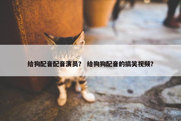 给狗配音配音演员？ 给狗狗配音的搞笑视频？