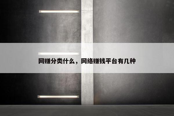 网赚分类什么，网络赚钱平台有几种