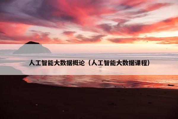 人工智能大数据概论（人工智能大数据课程）