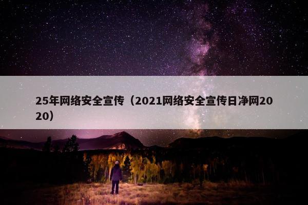 25年网络安全宣传（2021网络安全宣传日净网2020）