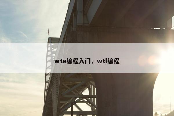 wte编程入门，wtl编程