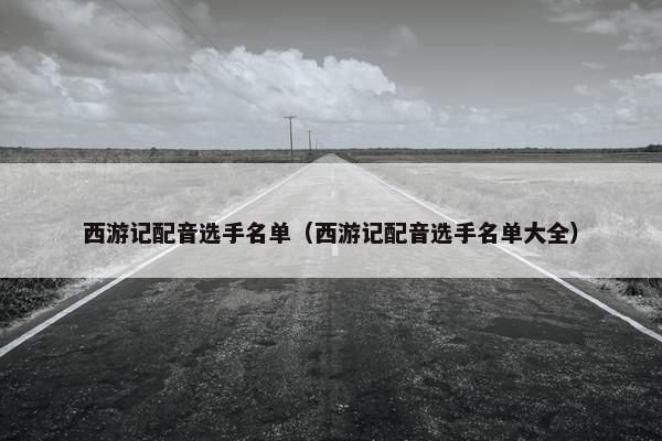 西游记配音选手名单（西游记配音选手名单大全）