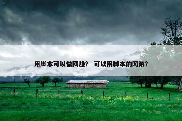 用脚本可以做网赚？ 可以用脚本的网游？