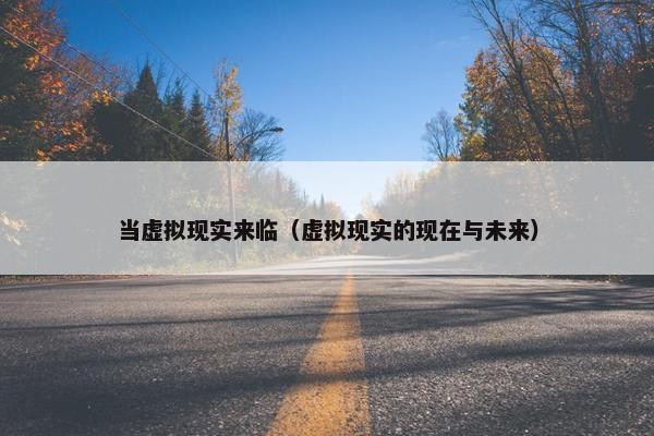 当虚拟现实来临（虚拟现实的现在与未来）