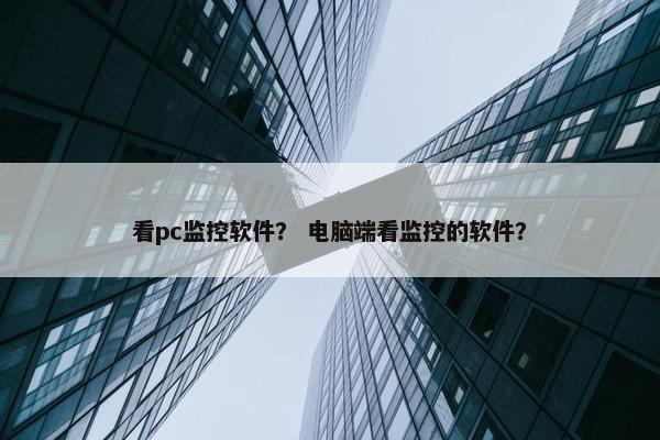 看pc监控软件？ 电脑端看监控的软件？