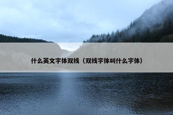 什么英文字体双线（双线字体叫什么字体）