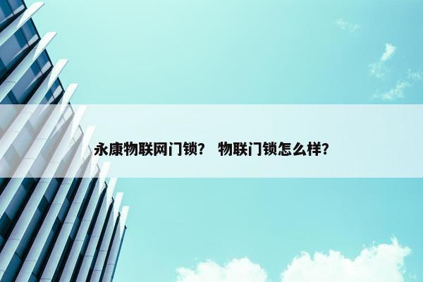 永康物联网门锁？ 物联门锁怎么样？