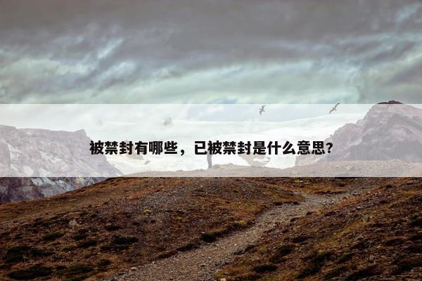 被禁封有哪些，已被禁封是什么意思?