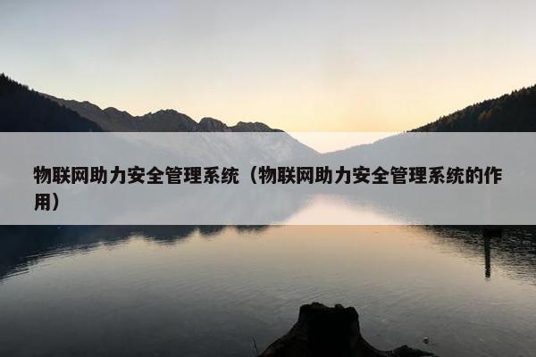 物联网助力安全管理系统（物联网助力安全管理系统的作用）