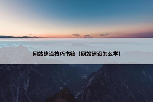 网站建设技巧书籍（网站建设怎么学）