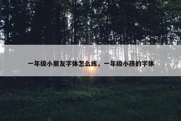 一年级小朋友字体怎么练，一年级小孩的字体