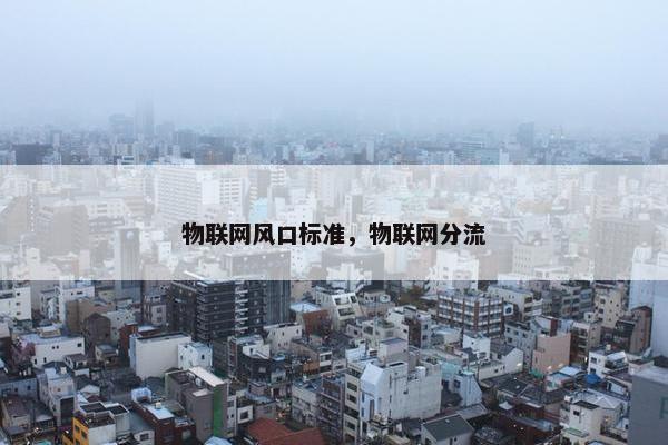 物联网风口标准，物联网分流