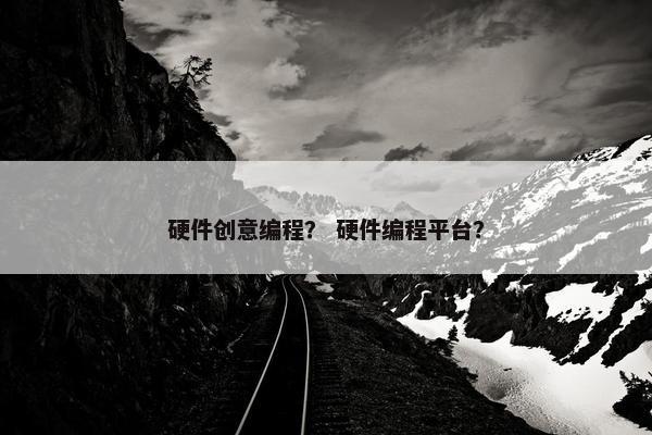 硬件创意编程？ 硬件编程平台？