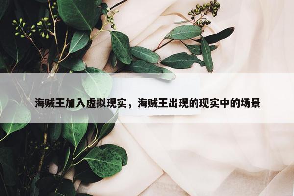 海贼王加入虚拟现实，海贼王出现的现实中的场景