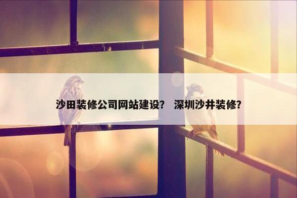 沙田装修公司网站建设？ 深圳沙井装修？