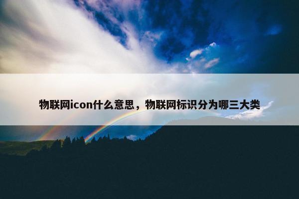 物联网icon什么意思，物联网标识分为哪三大类