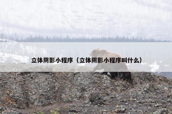 立体阴影小程序（立体阴影小程序叫什么）