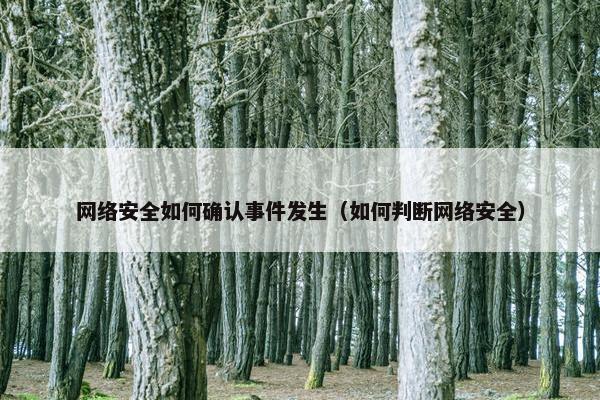 网络安全如何确认事件发生（如何判断网络安全）