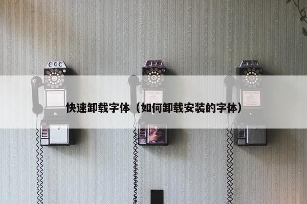 快速卸载字体（如何卸载安装的字体）