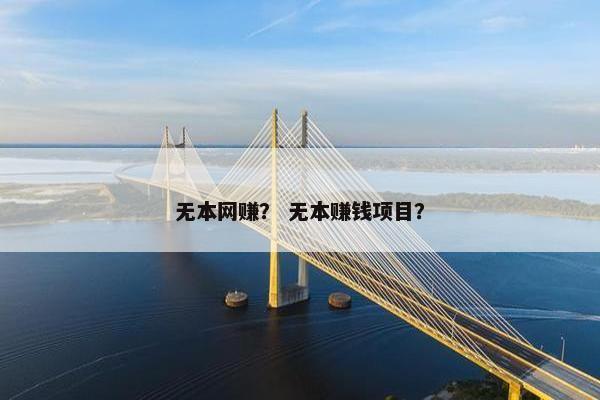 无本网赚？ 无本赚钱项目？