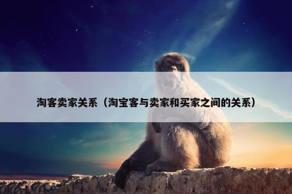 淘客卖家关系（淘宝客与卖家和买家之间的关系）