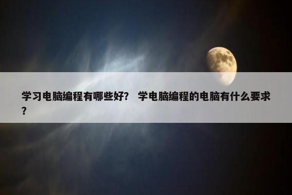 学习电脑编程有哪些好？ 学电脑编程的电脑有什么要求？