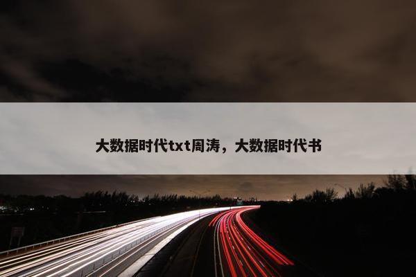 大数据时代txt周涛，大数据时代书
