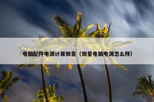 电脑配件电源计算微星（微星电脑电源怎么样）