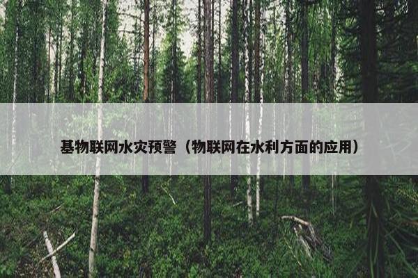基物联网水灾预警（物联网在水利方面的应用）