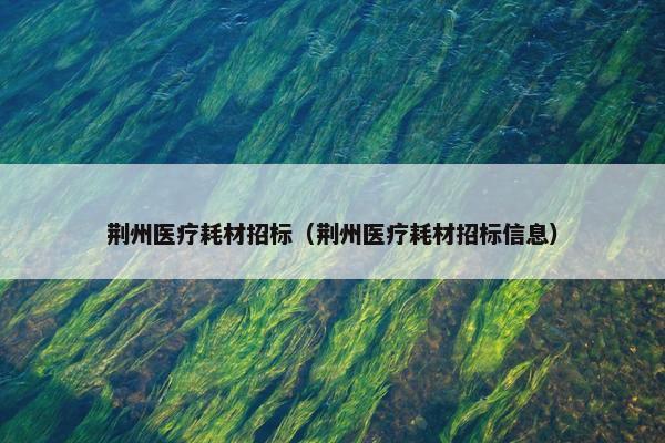 荆州医疗耗材招标（荆州医疗耗材招标信息）