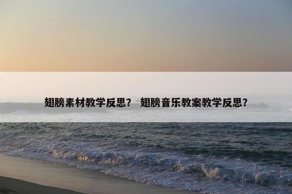翅膀素材教学反思？ 翅膀音乐教案教学反思？