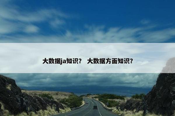 大数据ja知识？ 大数据方面知识？
