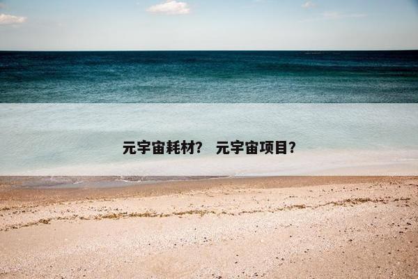 元宇宙耗材？ 元宇宙项目？