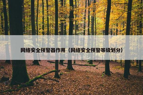 网络安全预警器作用（网络安全预警等级划分）