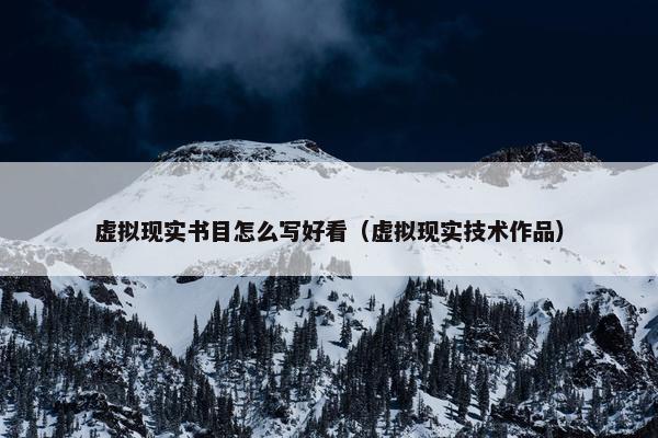 虚拟现实书目怎么写好看（虚拟现实技术作品）