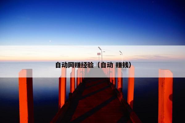 自动网赚经验（自动 赚钱）