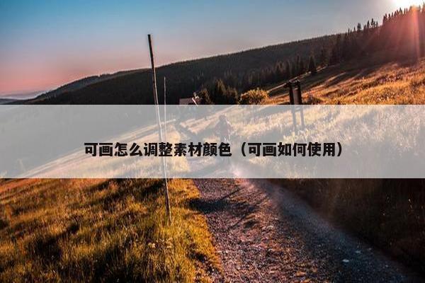 可画怎么调整素材颜色（可画如何使用）